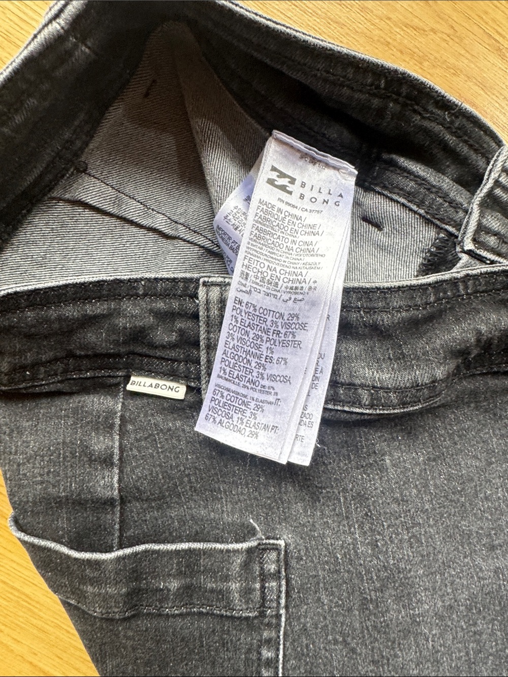 Billabong Size 25 0 High-Waist Black gray Wide-Leg Jeans - Picture 5 of 8
